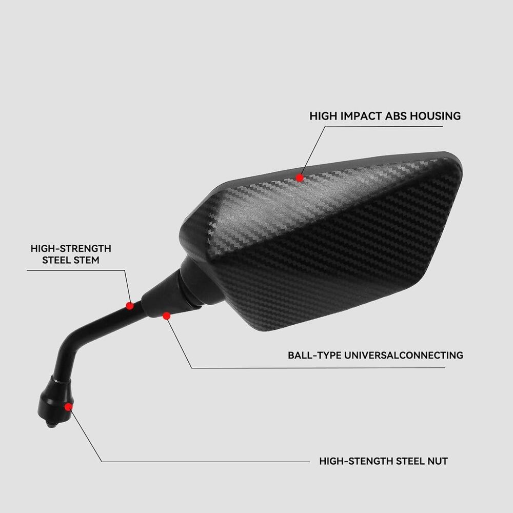 Universal Motorcycle ATV Side View Mirrors 10mm Bolt NO MOUNTING HARDWARE